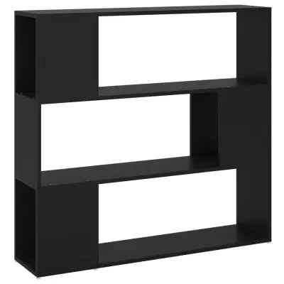 vidaXL Knjižna omara za razdelitev prostora črna 100x24x94 cm