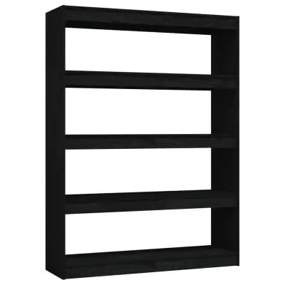vidaXL Knjižna omara za razdelitev prostora črna 100x30x135,5 cm