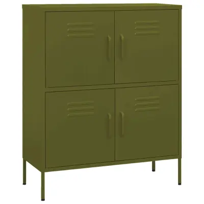 vidaXL Omara za shranjevanje olivno zelena 80x35x101,5 cm jeklo