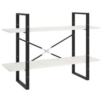 vidaXL Knjižna omara 2-nadstropna bela 100x30x70 cm trdna borovina