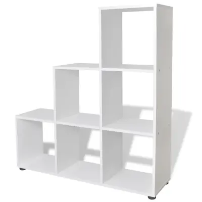 vidaXL Stopničasta knjižna omara/ razstavna polica 107 cm bela