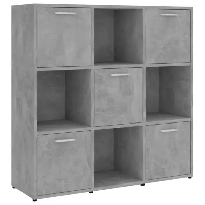 vidaXL Knjižna omara betonsko siva 90x30x90 cm iverna plošča