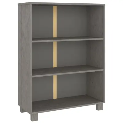 vidaXL Knjižna omara HAMAR svetlo siva 85x35x112 cm trdna borovina