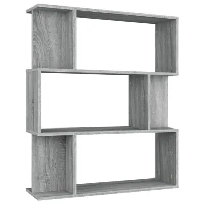 vidaXL Knjižna omara/pregrada siva sonoma 80x24x96 cm inženirski les