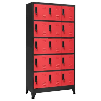 vidaXL Omara s ključavnico antracitna in rdeča 90x40x180 cm jeklo