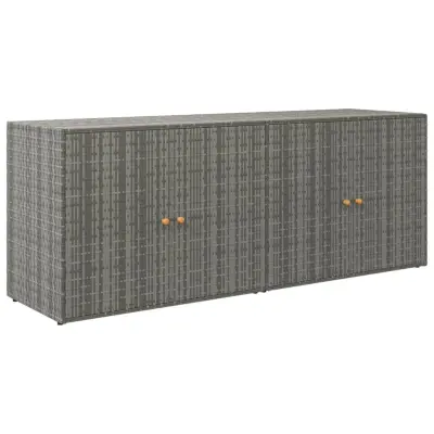 vidaXL Vrtna omara za shranjevanje siva 198x55,5x80 cm poli ratan