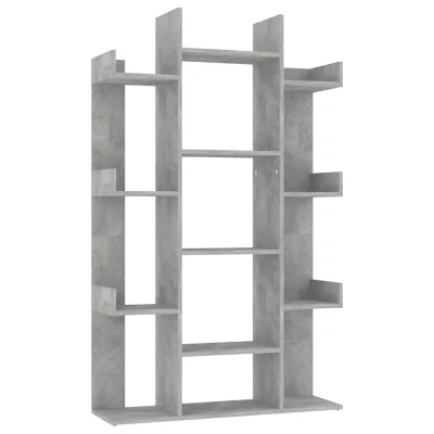 vidaXL Knjižna omara betonsko siva 86x25,5x140 cm iverna plošča