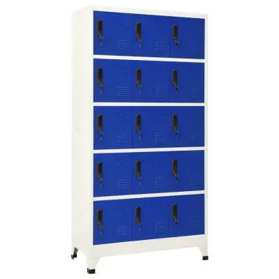 vidaXL Omara s ključavnico siva in modra 90x40x180 cm jeklo