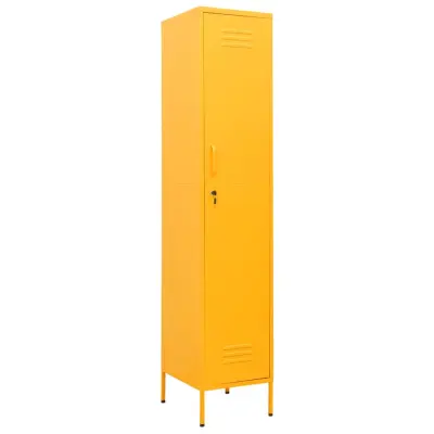 vidaXL Omara s ključavnico gorčično rumena 35x46x180 cm jeklo