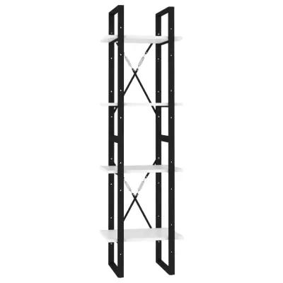 vidaXL Knjižna omara 4-nadstropna bela 40x30x140 cm iverna plošča