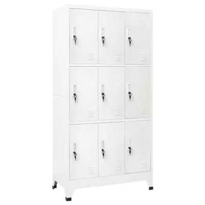 vidaXL Garderobna omara z 9 vrati jeklo 90x45x180cm siva