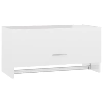 vidaXL Garderobna omara visok sijaj bela 70x32,5x35 cm iverna pl.