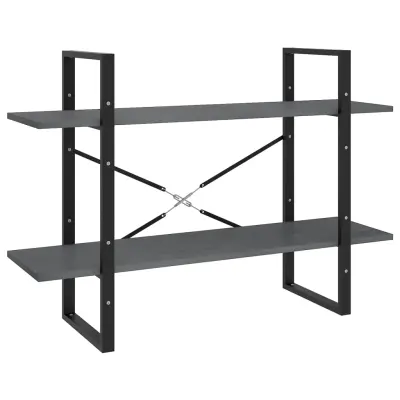vidaXL Knjižna omara 2-nadstropna siva 100x30x70 cm trdna borovina