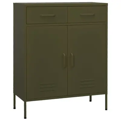 vidaXL Omara za shranjevanje olivno zelena 80x35x101,5 cm jeklo