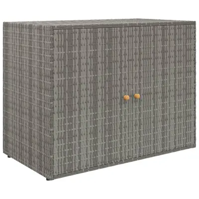 vidaXL Vrtna omara za shranjevanje siva 100x55,5x80 cm poli ratan