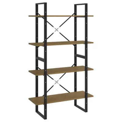 vidaXL Knjižna omara 4-nadstropna 80x30x140 cm trdna borovina