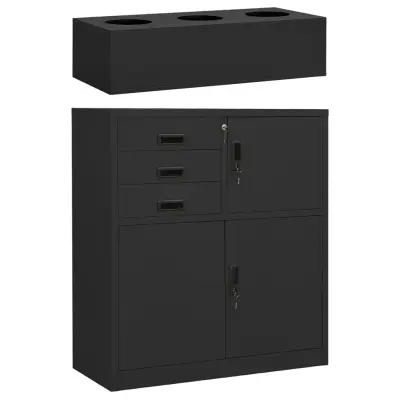 vidaXL Omara s cvetličnim koritom antracitna 90x40x125 cm jeklo