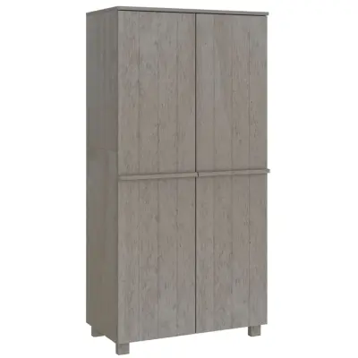 vidaXL Garderobna omara HAMAR svetlo siva 89x50x180 cm trdna borovina