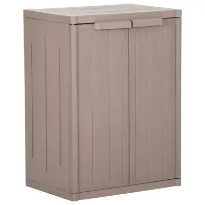 vidaXL Vrtna omara rjava 65x45x88 cm PP videz lesa