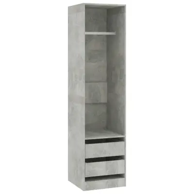 vidaXL Garderobna omara s predali betonsko siva 50x50x200 cm