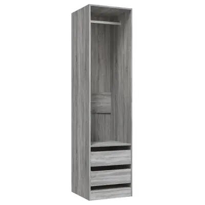 vidaXL Omara s predali siva sonoma 50x50x200 cm konstruiran les