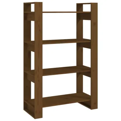 vidaXL Knjižna omara/pregrada medeno rjava 80x35x125 cm trden les