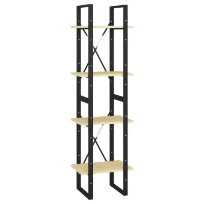 vidaXL Knjižna omara 4-nadstropna 40x30x140 cm trdna borovina