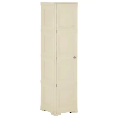 vidaXL Plastična omara 40x43x164 cm lesen dizajn angora bela