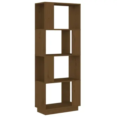vidaXL Knjižna omara/pregrada medeno rjava 51x25x132 cm trdna borovina