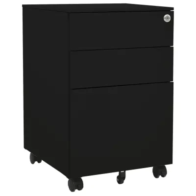 vidaXL Premična omara za dokumente črna 39x45x60 cm jeklo