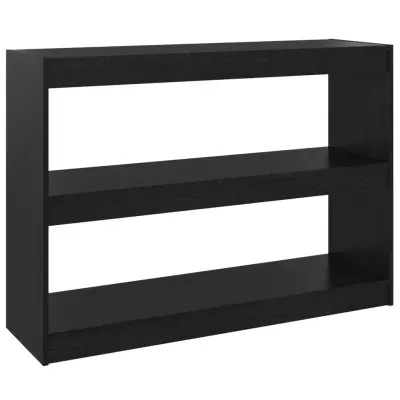 vidaXL Knjižna omara za razdelitev prostora črna 100x30x71,5 cm