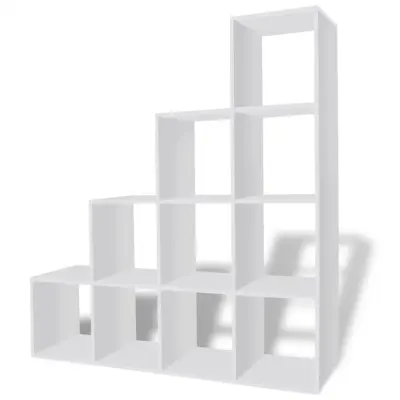 vidaXL Stopničasta knjižna omara/ razstavna polica 142 cm bela