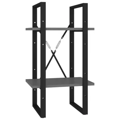 vidaXL Knjižna omara 2-nadstropna siva 40x30x70 cm iverna plošča