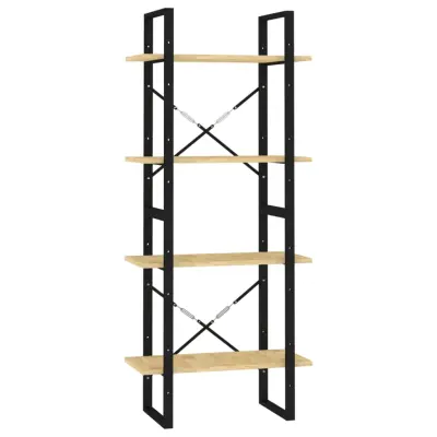 vidaXL Knjižna omara 4-nadstropna 60x30x140 cm trdna borovina
