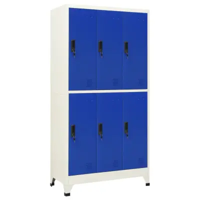 vidaXL Omara s ključavnico siva in modra 90x45x180 cm jeklo