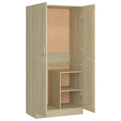 vidaXL Garderobna omara sonoma hrast 82,5x51,5x180 cm iverna plošča