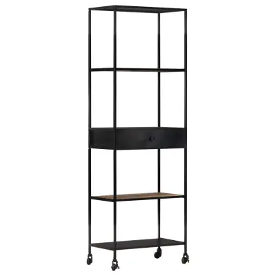vidaXL Knjižna omara 60x35x180 cm robusten mangov les in železo