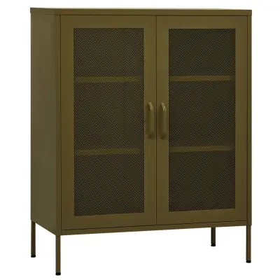 vidaXL Omara za shranjevanje olivno zelena 80x35x101,5 cm jeklo