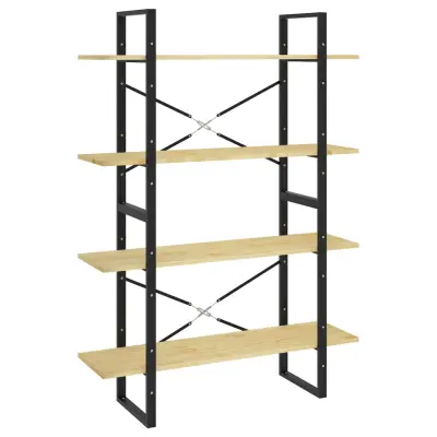vidaXL Knjižna omara 4-nadstropna 100x30x140 cm trdna borovina