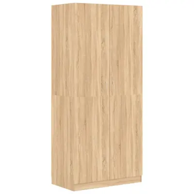 vidaXL Garderobna omara sonoma hrast 90x52x200 cm iverna plošča