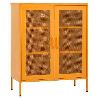 vidaXL Omara za shranjevanje gorčično rumena 80x35x101,5 cm jeklo