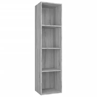 vidaXL Knjižna/TV omara siva sonoma 36x30x143 cm inženirski les