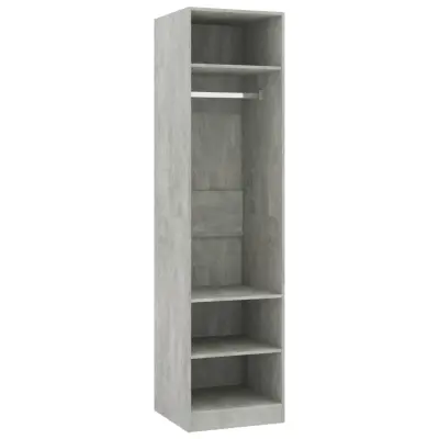 vidaXL Garderobna omara betonsko siva 50x50x200 cm iverna plošča