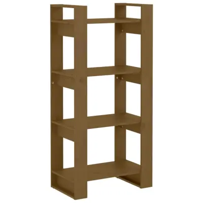 vidaXL Knjižna omara/pregrada medeno rjava 60x35x125 cm trden les