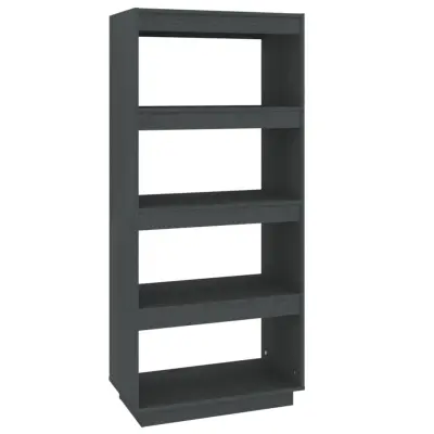 vidaXL Knjižna omara za razdelitev prostora siva 60x35x135 cm borovina