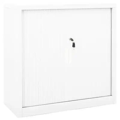 vidaXL Omara z drsnimi vrati bela 90x40x90 cm jeklo