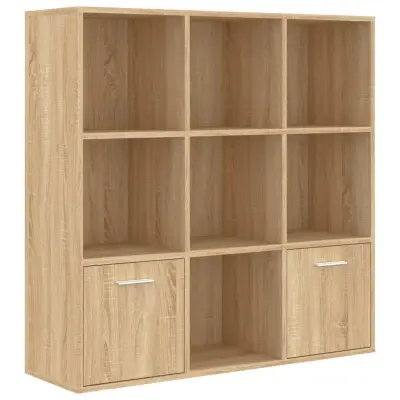 vidaXL Knjižna omara sonoma hrast 98x30x98 cm iverna plošča