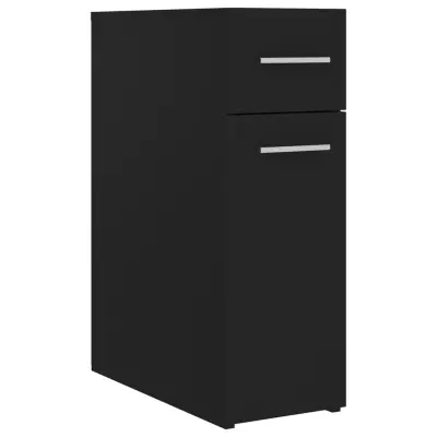vidaXL Lekarniška omara črna 20x45,5x60 cm inženirski les