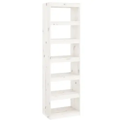 vidaXL Knjižna omara/pregrada bela 60x30x199,5 cm trdna borovina