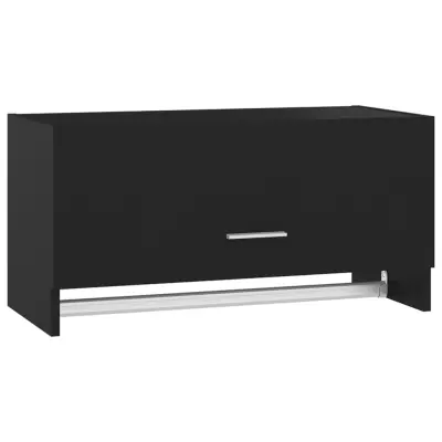 vidaXL Garderobna omara črna 70x32,5x35 cm iverna plošča